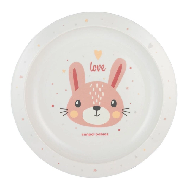 Тарілка дитяча Canpol babies CUTE ANIMALS пластикова, рожева рожевий (4/411_pin2) - picture 1