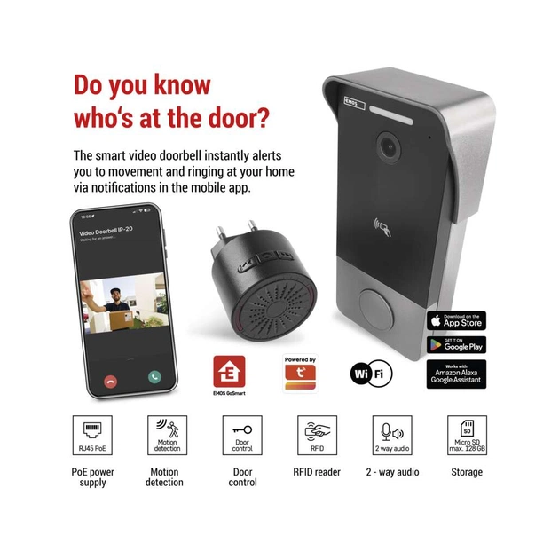 Дверний дзвінок EMOS H4033 IP-20PoE Wi-Fi (H4033) - picture 11