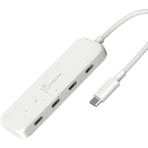 Концентратор J5create USB-C to 4xUSB-C 3.2 10Gbps white (JCH345EW-N) зображення 1
