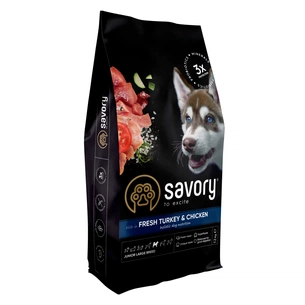 Сухий корм для собак Savory Junior Large rich in Fresh Turkey and Chicken 12 кг (4820232630211) зображення 1