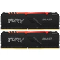 Модуль пам'яті для комп'ютера DDR4 64GB (2x32GB) 2666 MHz Beast RGB Kingston Fury (ex.HyperX) (KF426C16BBAK2/64) - зменшене зображення 2