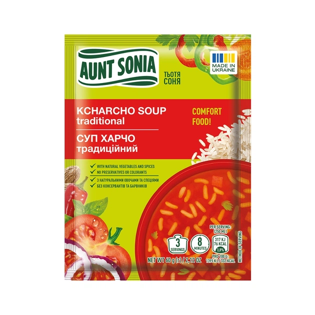 Їжа швидкого приготування Тьотя Соня Суп харчо традиційний 60 г (4820015101266) - picture 1