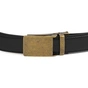 Ремінь Vintage Чоловічий з латунною прямокутною пряжкою Чорний (20332) - зменшене зображення 3