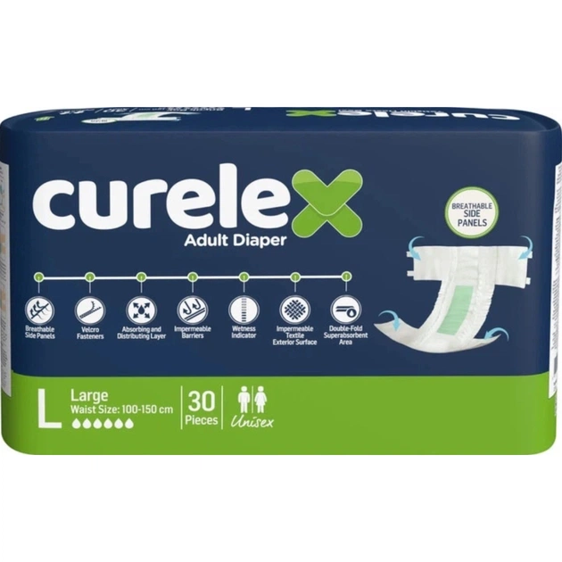 Подгузники для взрослых Curelex Large 30 шт (8697405346806) - изображение 1