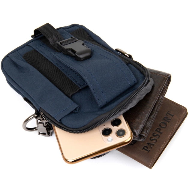 Сумка Vintage На пояс нейлон Синя (20649) - зображення 7