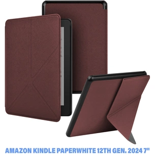 Чохол до електронної книги BeCover Ultra Slim Origami Amazon Kindle Paperwhite 12th Gen. 2024 7"/Colorsoft (2024) Red Wine (712842) изображение 1