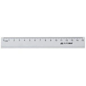 Лінійка Buromax 15см, aluminum, silver color (BM.5800-15) зображення 1