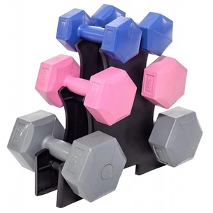 Гантельний набір HouseFit у пластику 12кг зі стійкою (DR102-1) зображення 1
