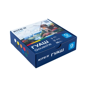 Гуашеві фарби Kite Classic 9 кольорів х 20 мл (K-072) изображение 1