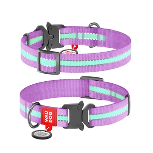Нашийник для тварин WAUDOG Nylon з QR паспортом металічна пряжка-фастекс Ш 25 мм Д 37-58 см фіолетовий (52209) зображення 1