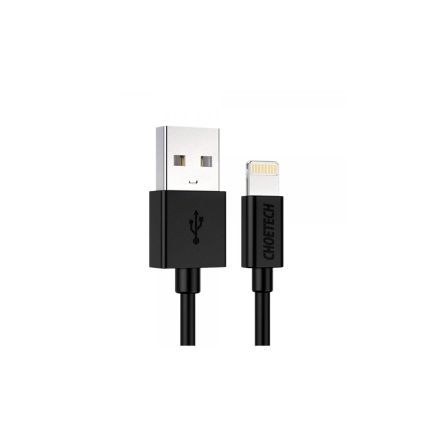 Дата кабель USB 2.0 AM to Lightning 1.8m 2.1A MFI Black Choetech (IP0027-BK) - зображення 1