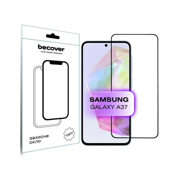 Стекло защитное BeCover Samsung Galaxy A37 SM-A376 Black (714916) - изображение 1