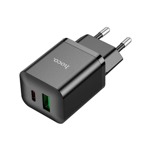Зарядний пристрій HOCO N28 Founder 1xUSB-C PD20W + 1xUSB QC3.0 Black (6931474783509) зображення 1