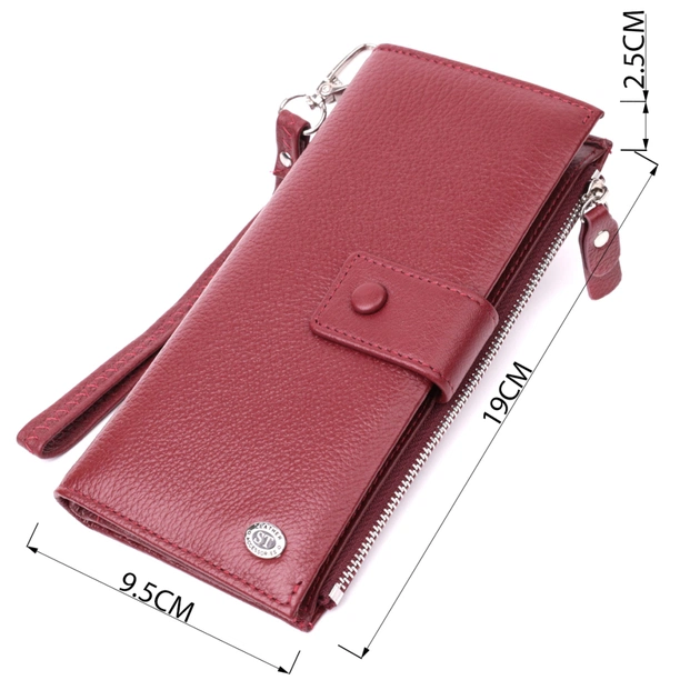 Гаманець ST Leather З натуральної шкіри Бордовий (22535) - зображення 3