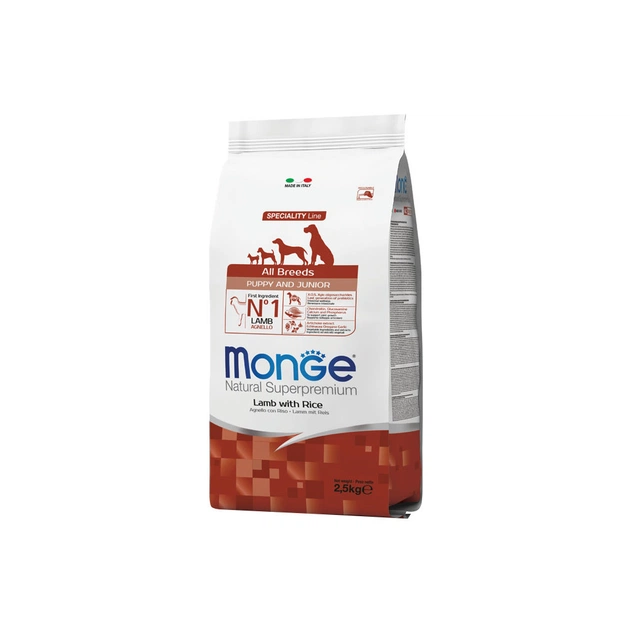Сухой корм для собак Monge Dog All breeds Puppy&Junior со вкусом ягненка и риса 800 г (8009470011259) - изображение 1