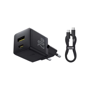 Зарядний пристрій Baseus 1xUSB-C PD20W + 1xUSB + cable USB-C to USB-C white (P10111608113-01) зображення 1