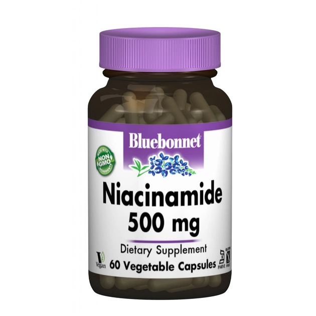 Вітамін Bluebonnet Nutrition Ніацинамід (B3) 500мг, 60 гелевих капсул (BLB0466) - зображення 1