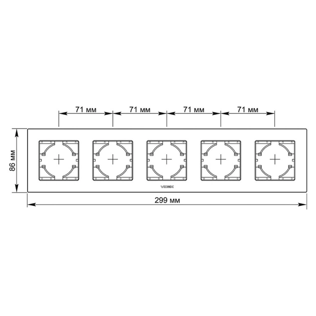 Рамка Videx BINERA чорний алюміній 5 поста (VF-BNFRA5H-B) - зображення 3