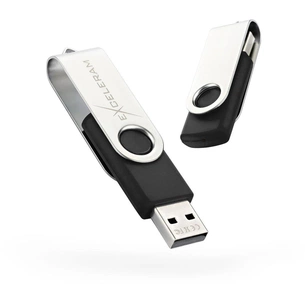 USB флеш накопичувач eXceleram 64GB P1 Series Silver/Black USB 2.0 (EXP1U2SIB64) зображення 1
