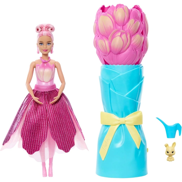 Кукла Barbie Набор-сюрприз с куклой Barbie Petal Pop Розовый тюльпан (JMF57) - изображение 1