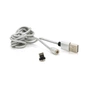Дата кабель USB 2.0 to Lightning 2.0m 2A magnetic nylon silver PiPo (18169) - зменшене зображення 2