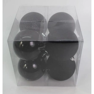 Ялинкова іграшка Novogod`ko 8 шт чорний mix 6 см (974408) зображення 1