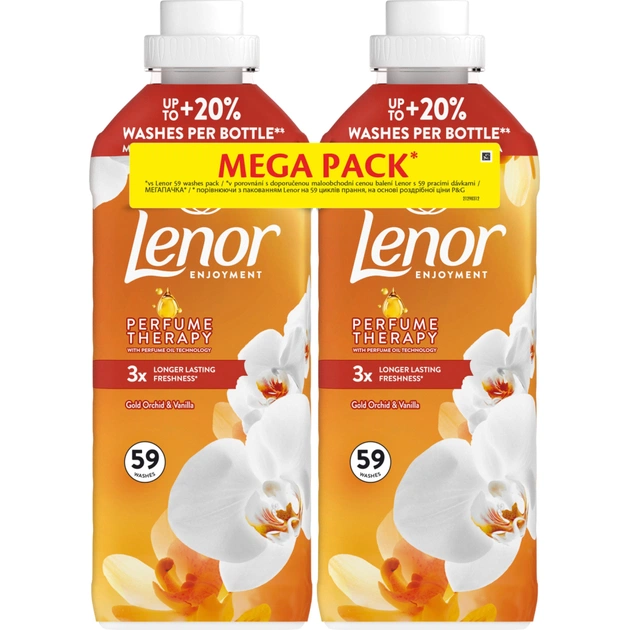 Кондиціонер для білизни Lenor Золота орхідея та ваніль 2 х 1.239 л (8700216880855) - зображення 1