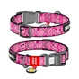 Нашийник для тварин WAUDOG Nylon з QR-паспортом "Смайли на рожевому", пластиковий фастекс XL (283-0187) - зменшене зображення 1