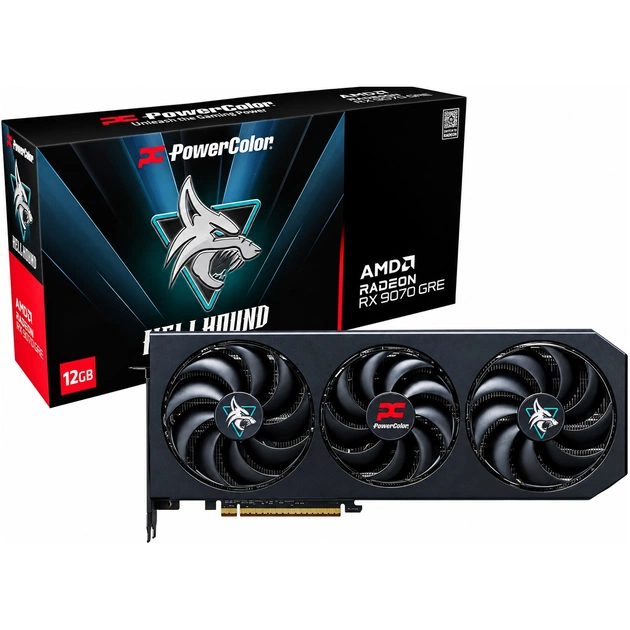 Відеокарта AMD Radeon RX 9070 GRE 12GB GDDR6 Hellhound PowerColor (RX9070GRE 12G-L/OC) - зображення 1