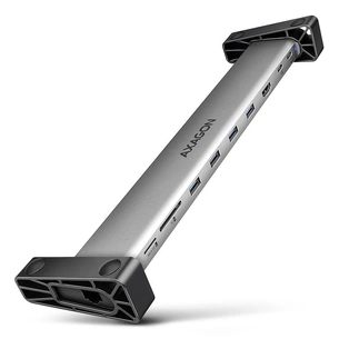 Концентратор AXAGON USB-C 9-in-1 4xUSB 3.2 + 2xUSB-C + HDMI + SD/TF + RJ45 1000Mbps + PD 100W black/gray (HMC-10HLS) зображення 1