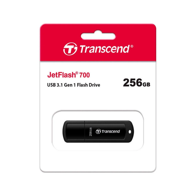 USB флеш накопичувач Transcend 256GB JetFlash 700 Black USB 3.1 (TS256GJF700) - зображення 4