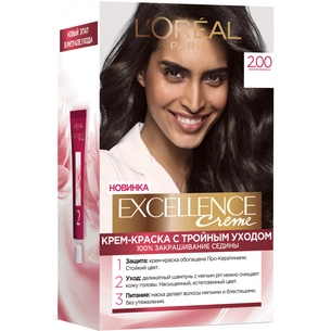 Фарба для волосся L'Oreal Paris Excellence 2.00 Темно-коричневий (3600523781096) зображення 1