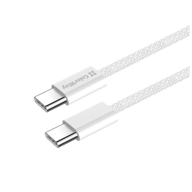 Дата кабель USB-C to USB-C 2.0m (braided cotton) (PD Fast Charging 60W) 3.0А grey ColorWay (CW-CBPDCC068-GR) - picture 6