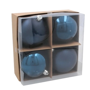 Ялинкова іграшка Chomik пластикові кульки 4 шт, 10 см, сині (5900779893917_1) зображення 1