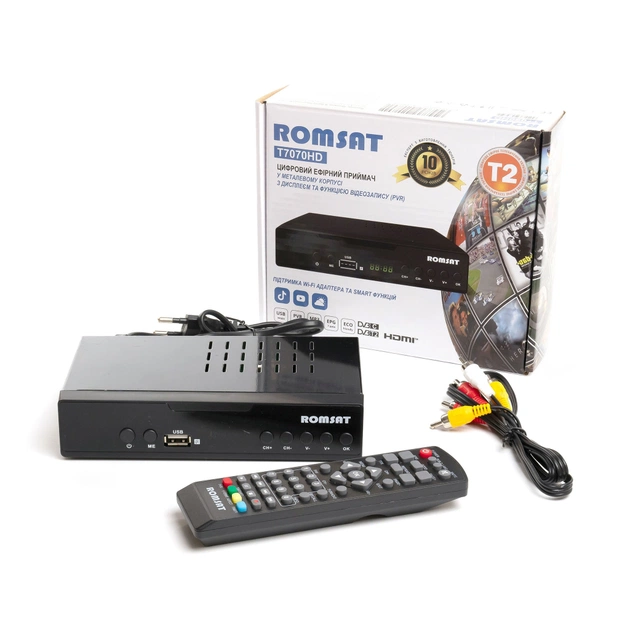 ТВ тюнер Romsat DVB-T2, метал (T7070HD) - изображение 9