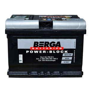 Акумулятор автомобільний Berga Power Block 60Ah Н Ев (-/+) (540EN) (5604090547502) зображення 1