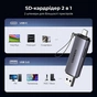 Зчитувач флеш-карт Ugreen USB-C + USB to TF/SD 3.0 CM185 gray (50706) - уменьшенное изображение 4