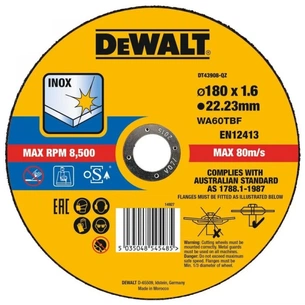 Круг відрізний DeWALT EXTREME, нержавіюча сталь/листовий метал, 180х1.6х22.23 мм (DT43908) зображення 1