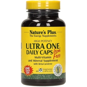 Мультивітамін Natures Plus Щоденні Мультівітаміни без Заліза, Ultra One, 60 гелевих (NTP30081) зображення 1