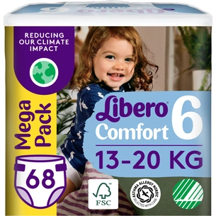 Підгузки Libero Comfort Розмір 6 (13-20 кг) 68 шт (7322541757025) зображення 1
