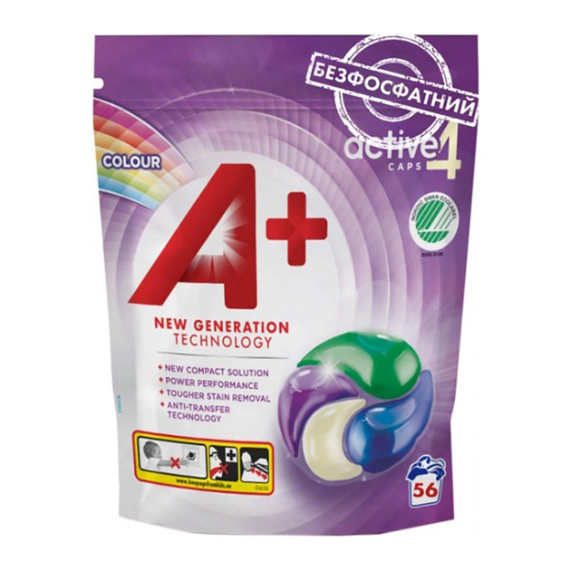 Капсули для прання A+ Color 4 в 1 56 шт. (8435495818328/8435495828785) - зображення 1