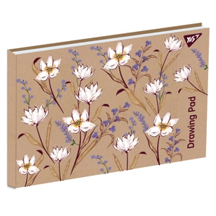 Альбом для малювання Yes А4 20арк/100 клеєний білила White flowers крафт (130542) зображення 1