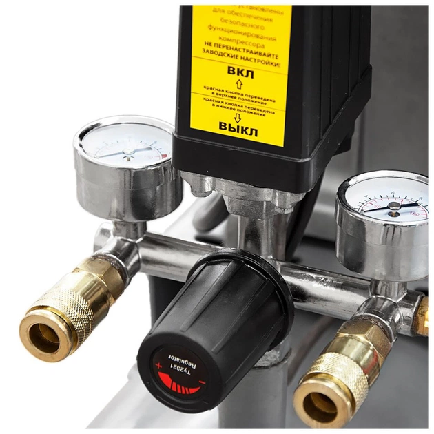 Компресор Sigma двоциліндровий ремінний 2.5кВт 335л/хв 10бар 50л (2 крана) (7044121) - picture 7