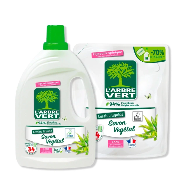 Гель для прання L'Arbre Vert Рослинне мило 1.53 л (3450601046254) - picture 4