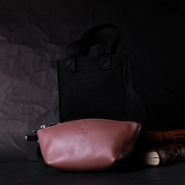 Косметичка Grande Pelle Шкіряна Пудрова (16793) - зображення 11