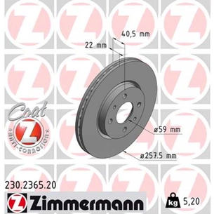 Гальмівний диск ZIMMERMANN 230.2365.20 зображення 1