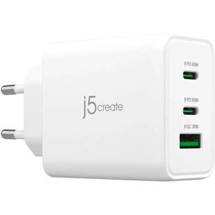Зарядний пристрій J5create 1xUSB + 2xUSB-C 65W GaN QC3.0/PD/PPS (JUP3365E-EN) зображення 1