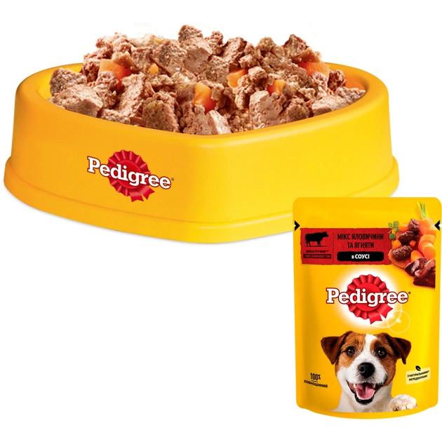 Вологий корм для собак Pedigree Яловичина, ягня в соусі 100 г (5900951262531) - picture 8
