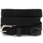 Ремінь Vintage Текстильний тонкий жіночий Чорний (20544) - зменшене зображення 1
