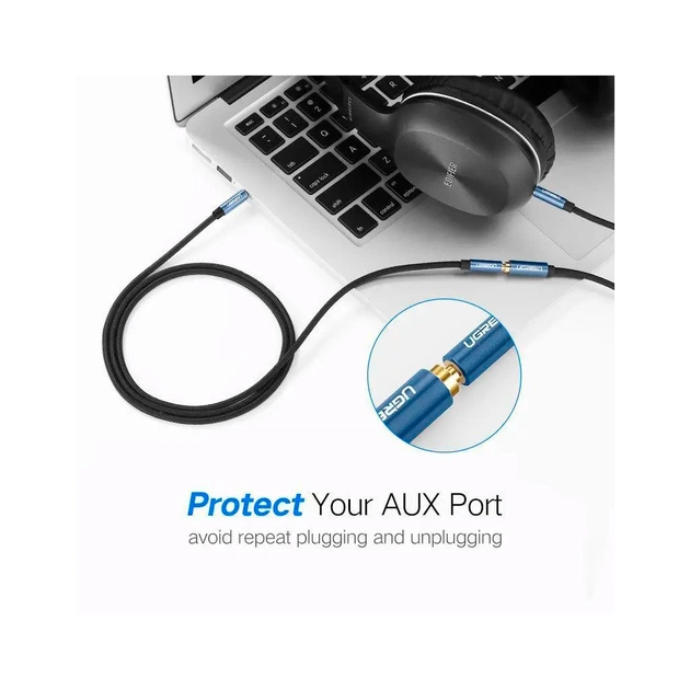 Кабель мультимедійний 3.5mm M to 3.5mm F 1.5m AV118 blue Ugreen (40674) - picture 10